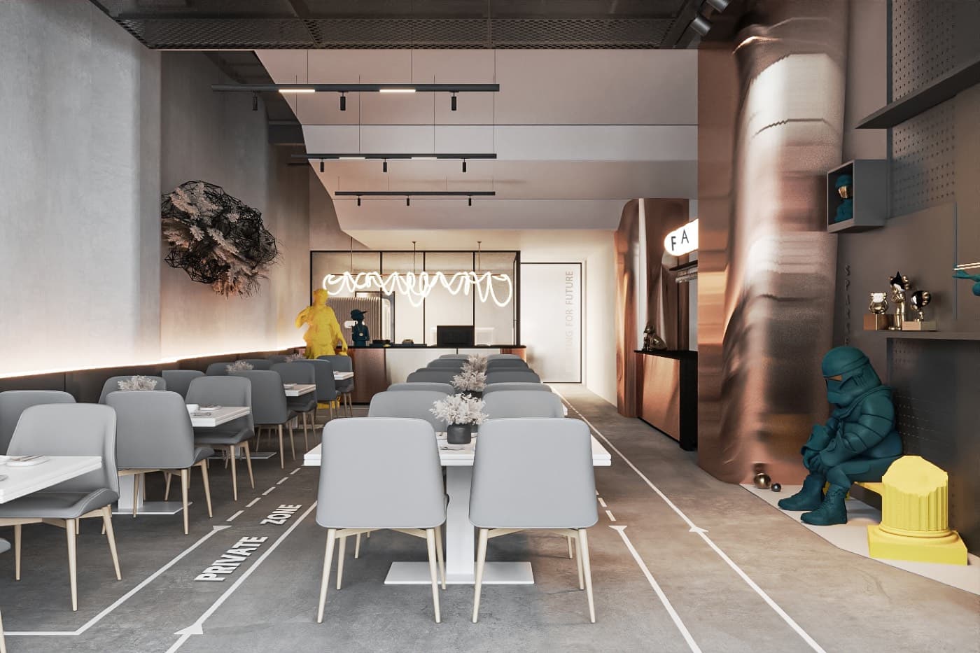 Commercial interior design by SPAZEHAUS — a café fit-out in Johor Bahru
