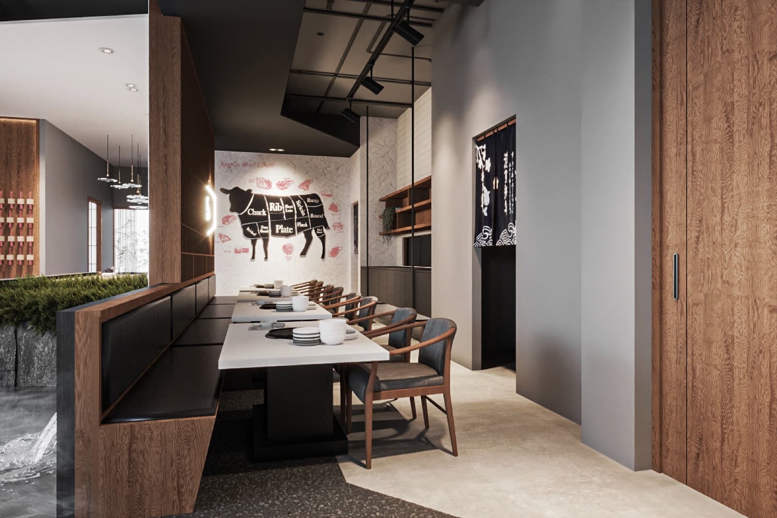 Awagyu Restaurant — Japanese Restaurant interior design & renovation by SPAZEHAUS in Johor Bahru, interior view