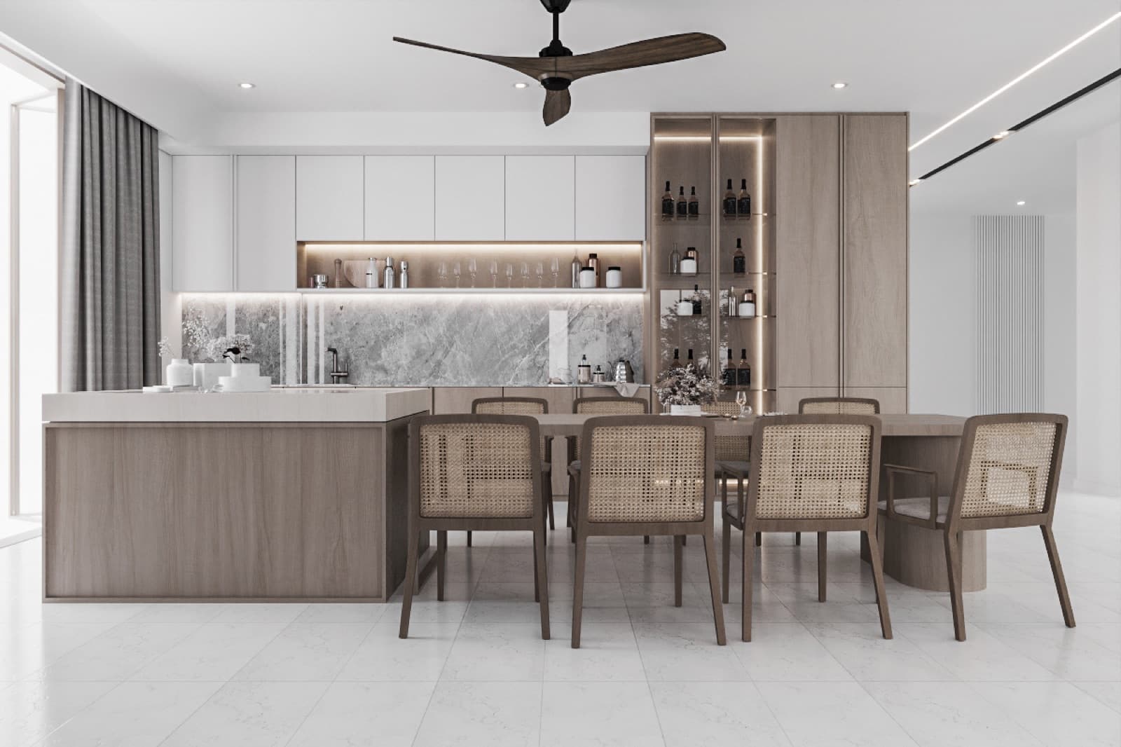 Pelangi Bungalow — Bungalow interior design & renovation by SPAZEHAUS in Taman Pelangi, Johor Bahru, custom joinery and finishes