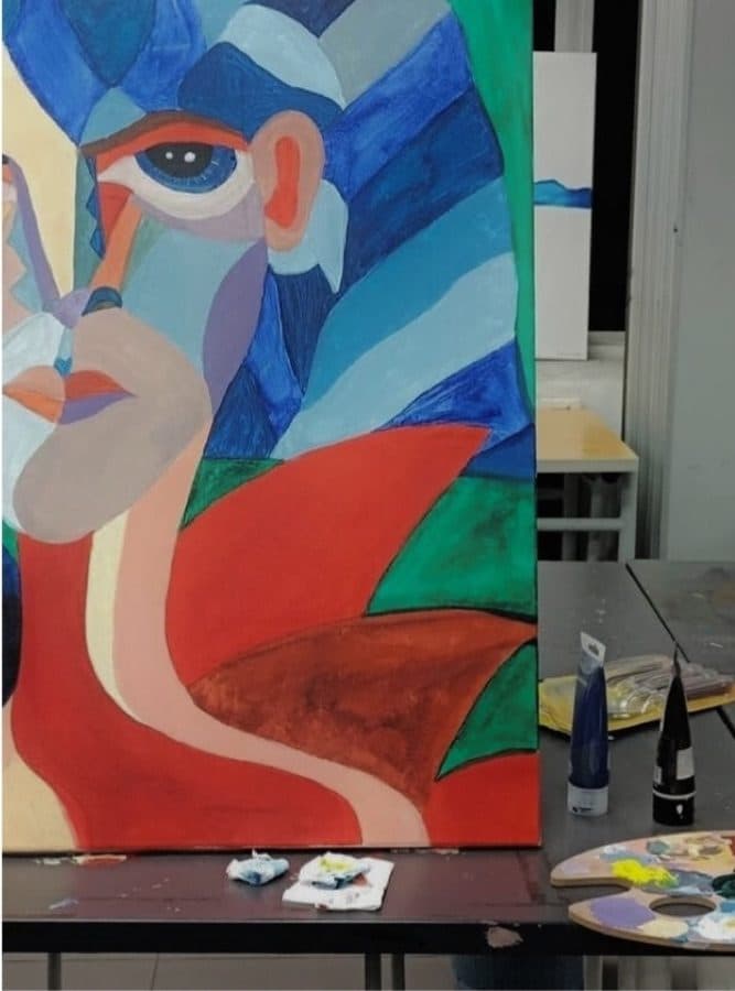 Chiou Ying — A cubist portrait on the easel