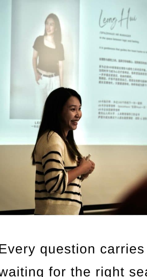 Leong Hui — Sharing a session on inner awareness