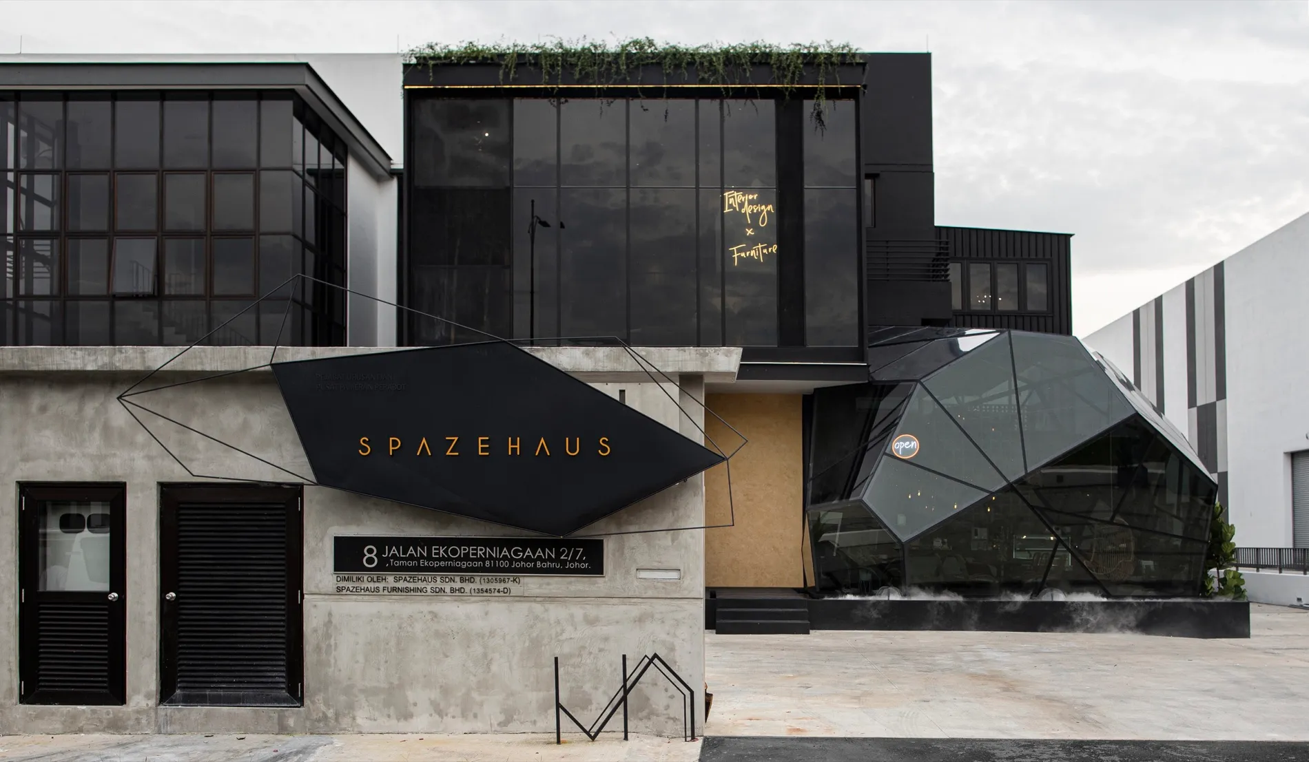 SPAZEHAUS interior design studio storefront in Taman Ekoperniagaan, Johor Bahru