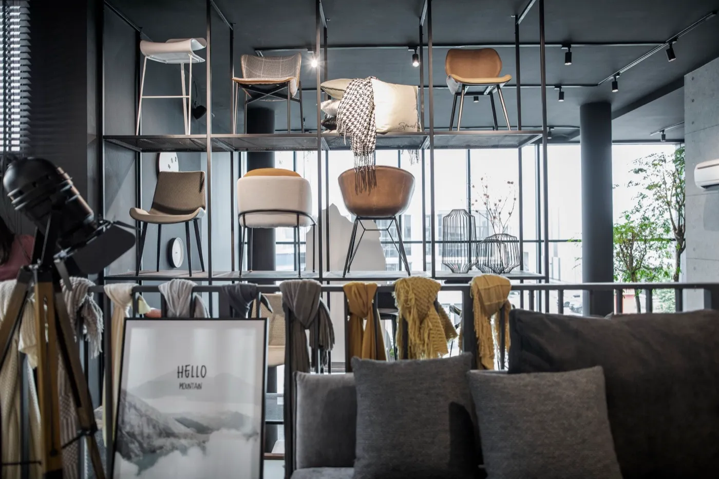 SPAZEHAUS showroom and café with furniture and lighting on display in Johor Bahru