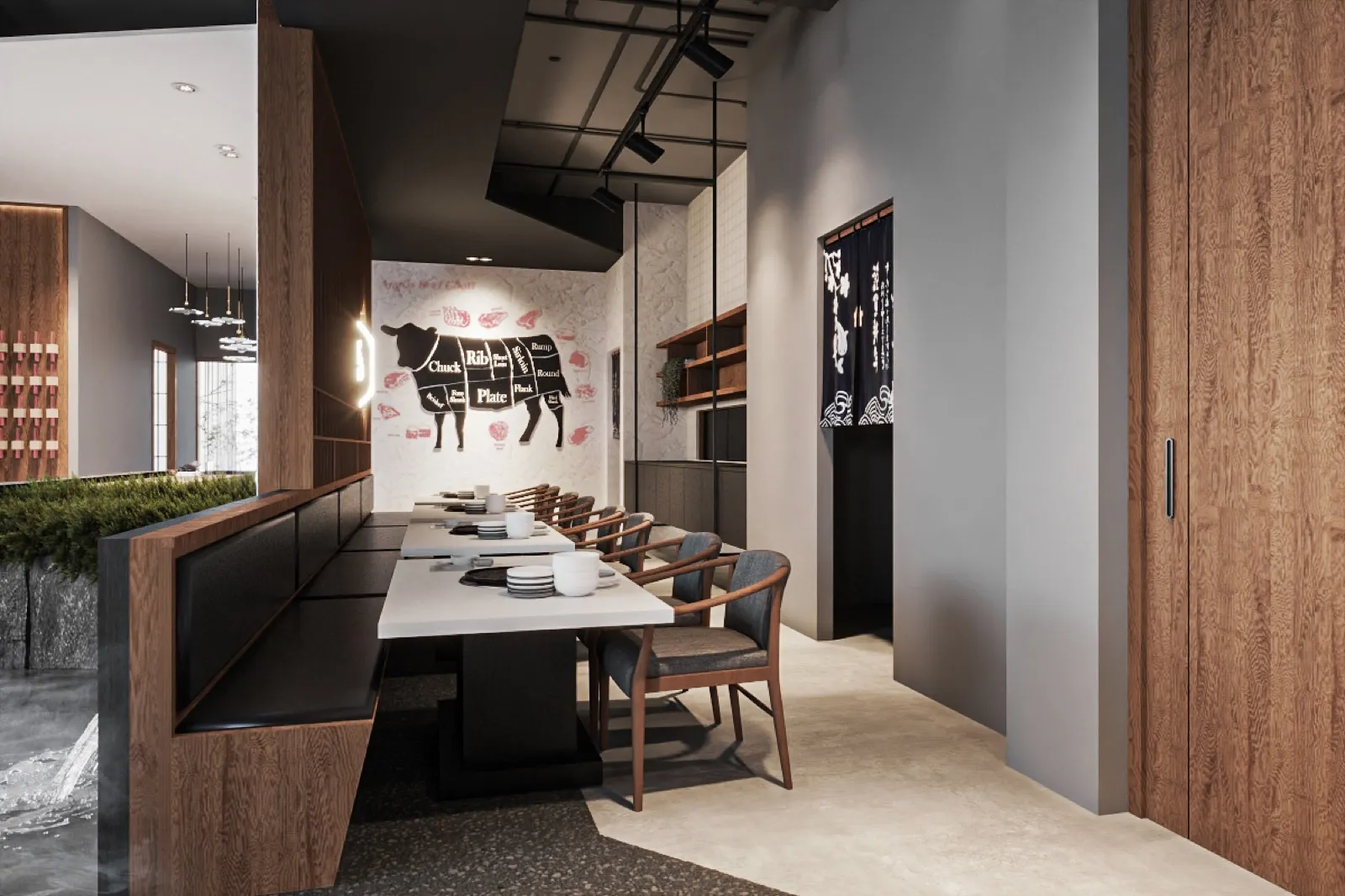 Awagyu Restaurant — Japanese Restaurant interior design & renovation by SPAZEHAUS in Johor Bahru, interior view