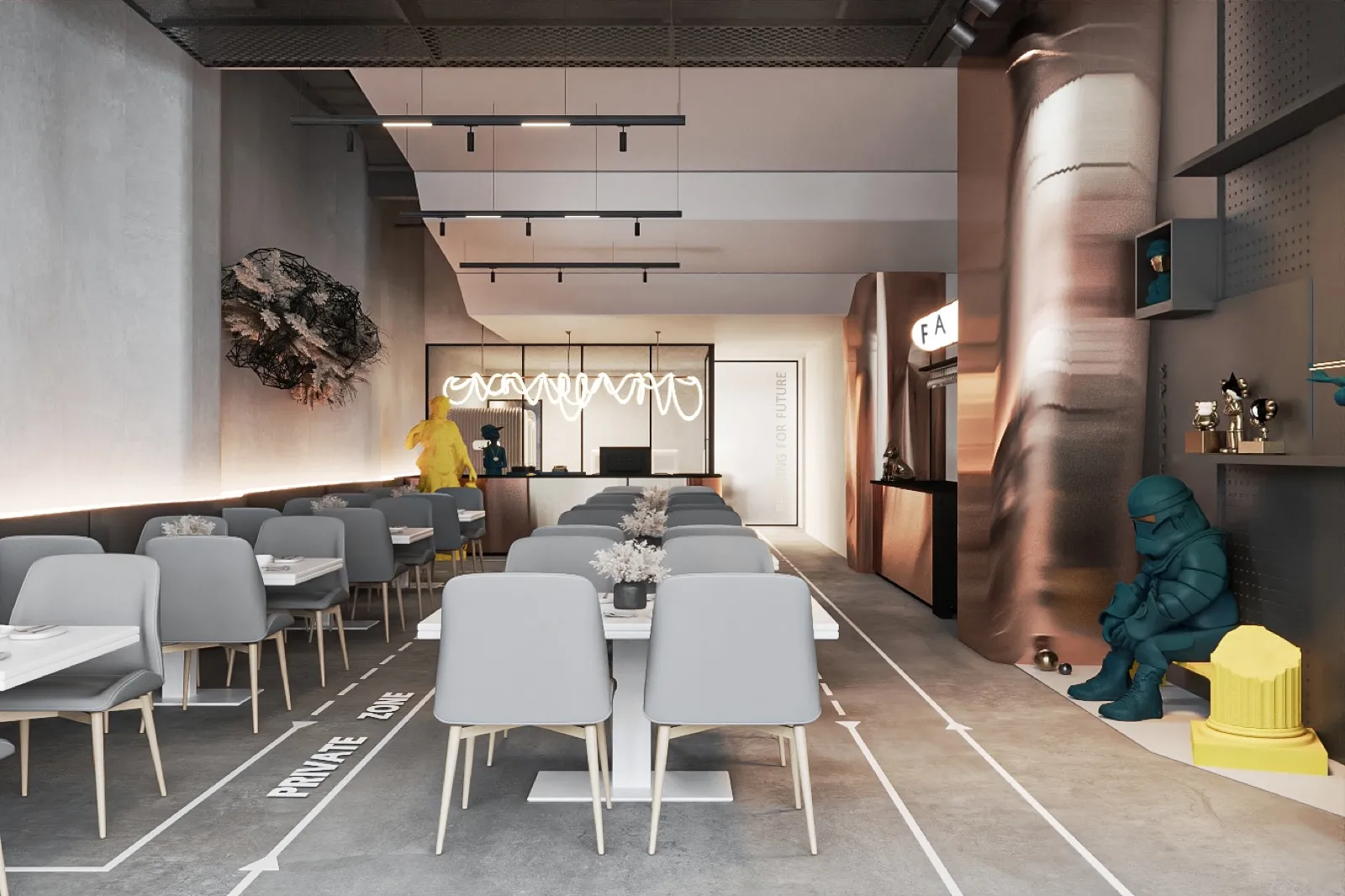 Fabway Cafe — Café interior design & renovation by SPAZEHAUS in Johor Bahru, interior view