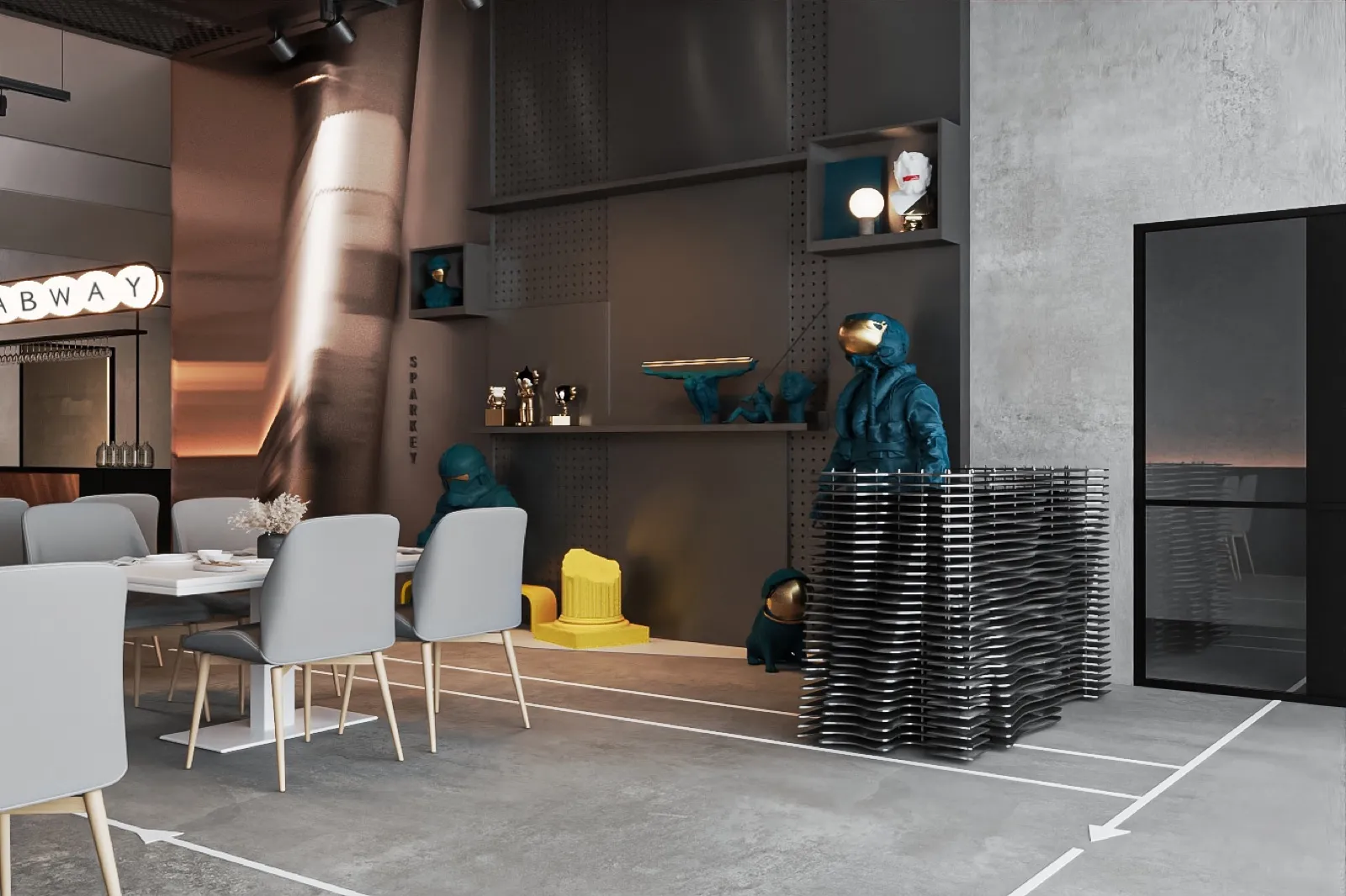 Fabway Cafe — Café interior design & renovation by SPAZEHAUS in Johor Bahru, space and natural light
