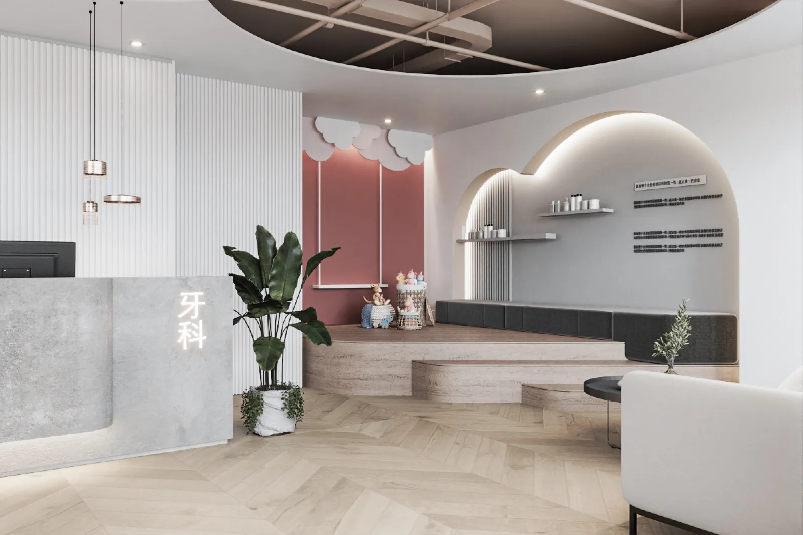 The Garden Dental — Dental Clinic interior design by SPAZEHAUS in Penang, design and styling detail