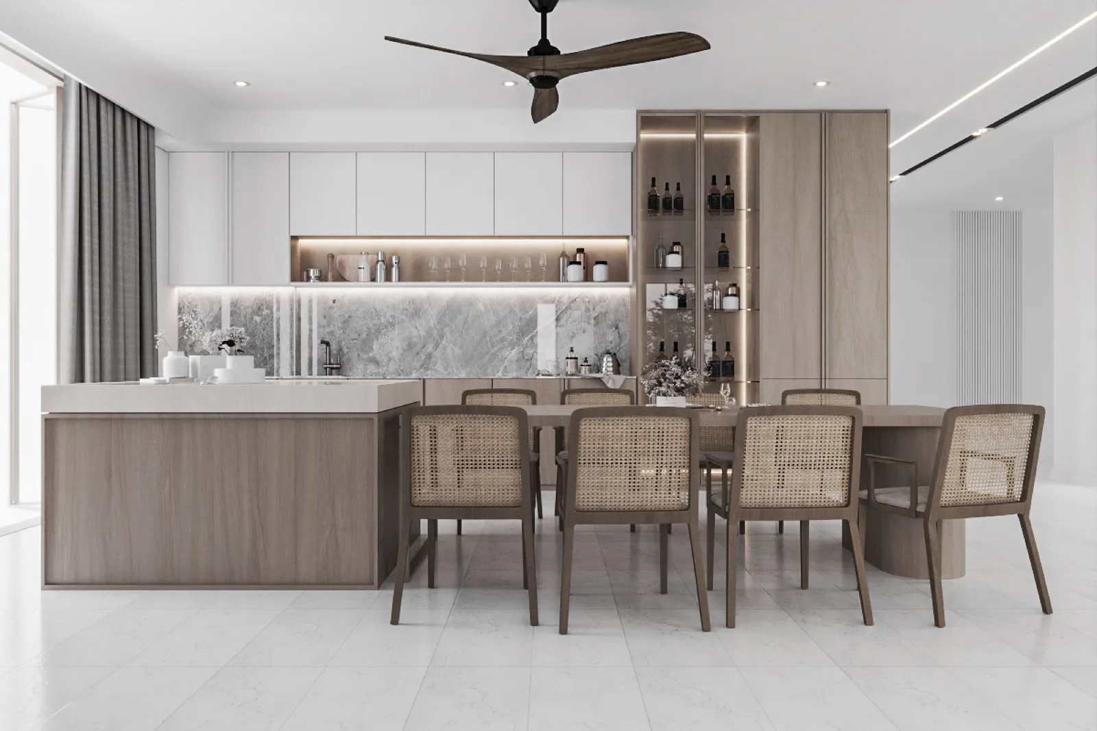 Pelangi Bungalow — Bungalow interior design & renovation by SPAZEHAUS in Taman Pelangi, Johor Bahru, custom joinery and finishes